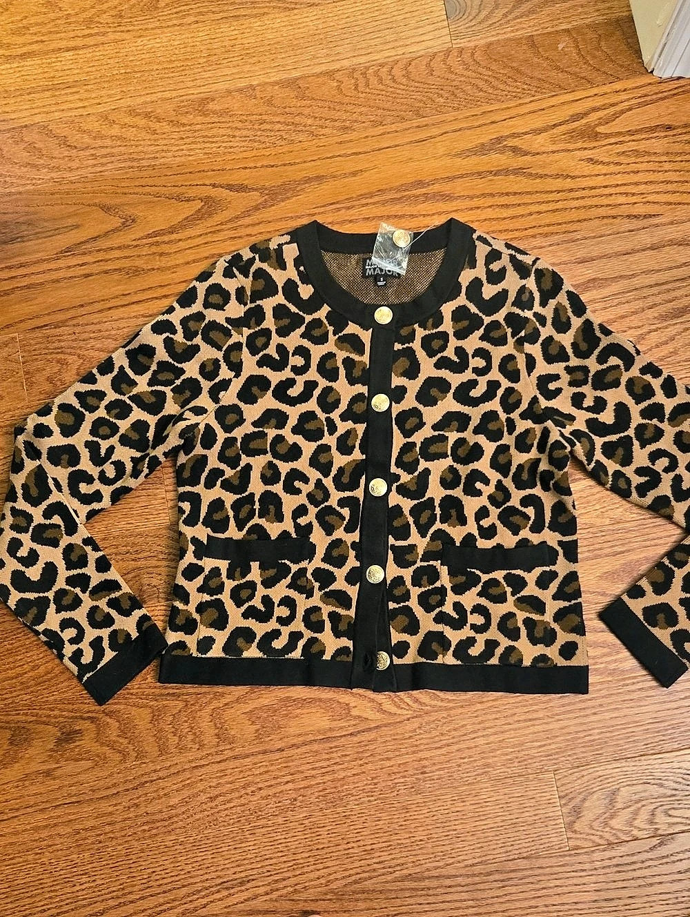 Mack Leopard Print Cardigan Size Small NWT